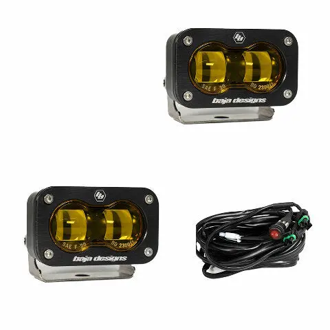 Baja Designs 237811 Amber S2 Sae Pair Led Spot Light 1