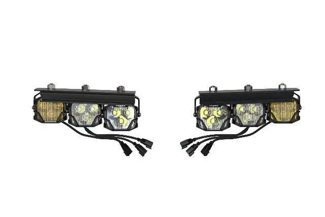 Morimoto 4Banger Triple Fog Kit Brackets And Harness Fits 2021+ Bronco 1