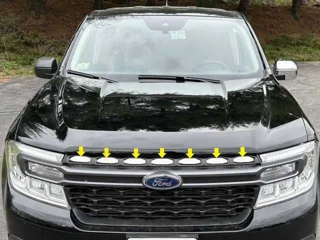 Qaa Polished Front Grille Insert Accent Trim 7Pc Fits 22-24 Maverick 1