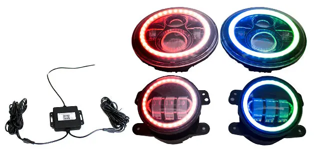 Race Sport Rs3037050 7In. Headlight And 4 In. Foglight Combo For For Wrangler 1