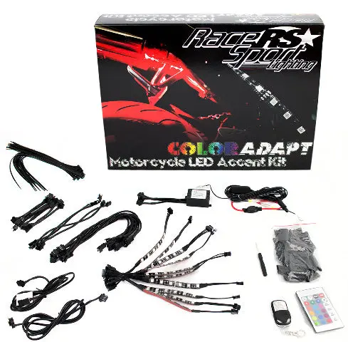 Race Sport Rsmkit Coloradapt Adaptive Rgb Led Weatherproof Motorcycle Kit 1