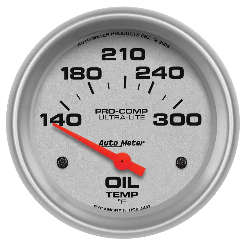 Autometer 4447 Ultra-Lite Oil Temperature Gauge – 2-5/8", Electric, 140–300°F Range 1