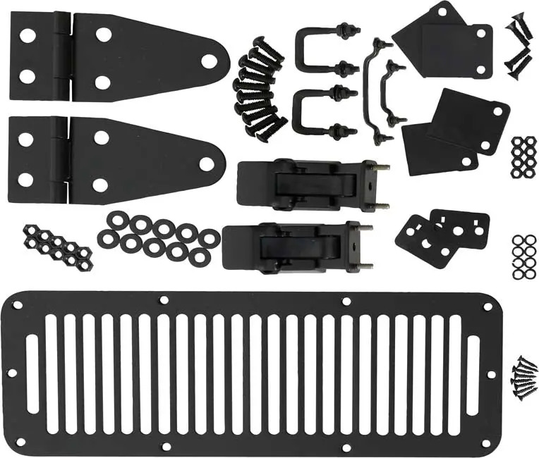 Kentrol 50570 Jeep Cj/Yj Hood Kit With Tj Style Hood Catch 78-95 Cj And Wrangler Yj Powdercoat Black Kentrol 1