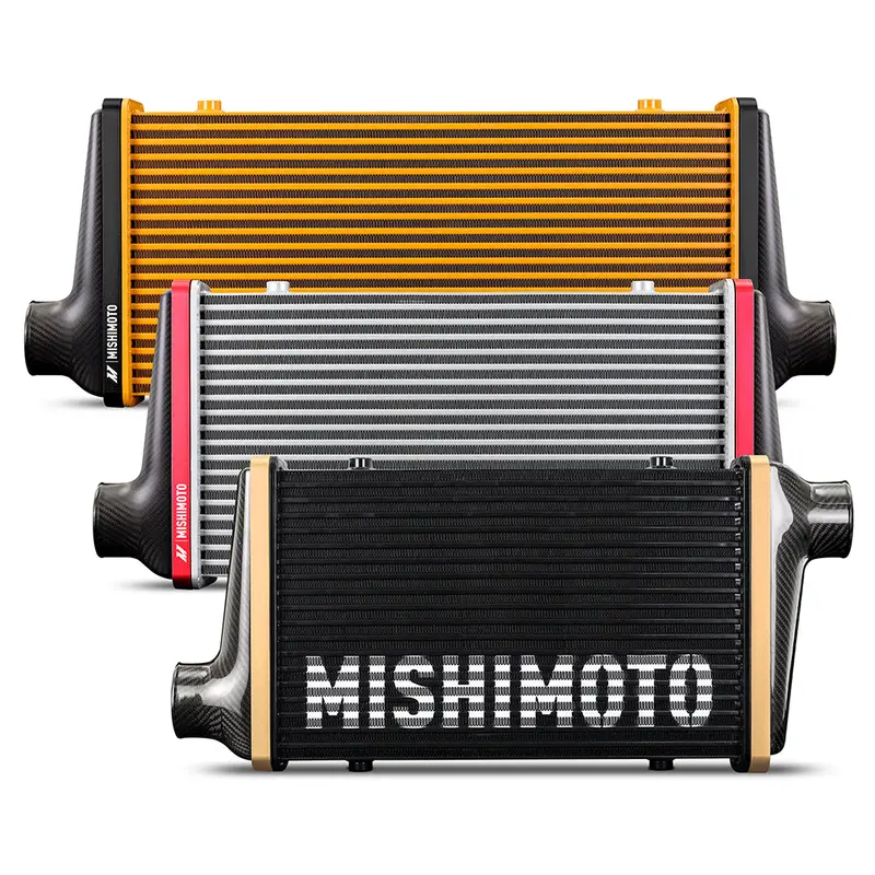 Mishimoto Mmint-Ucf-G4G-C-Dg Intercooler Core Upgrade – Gloss Black Tanks, 450Mm Gold-Core, Offset V-Band Design 1