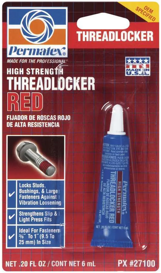Permatex 27100 High-Strength Red Threadlocker – Permanent Fastener Retention 1
