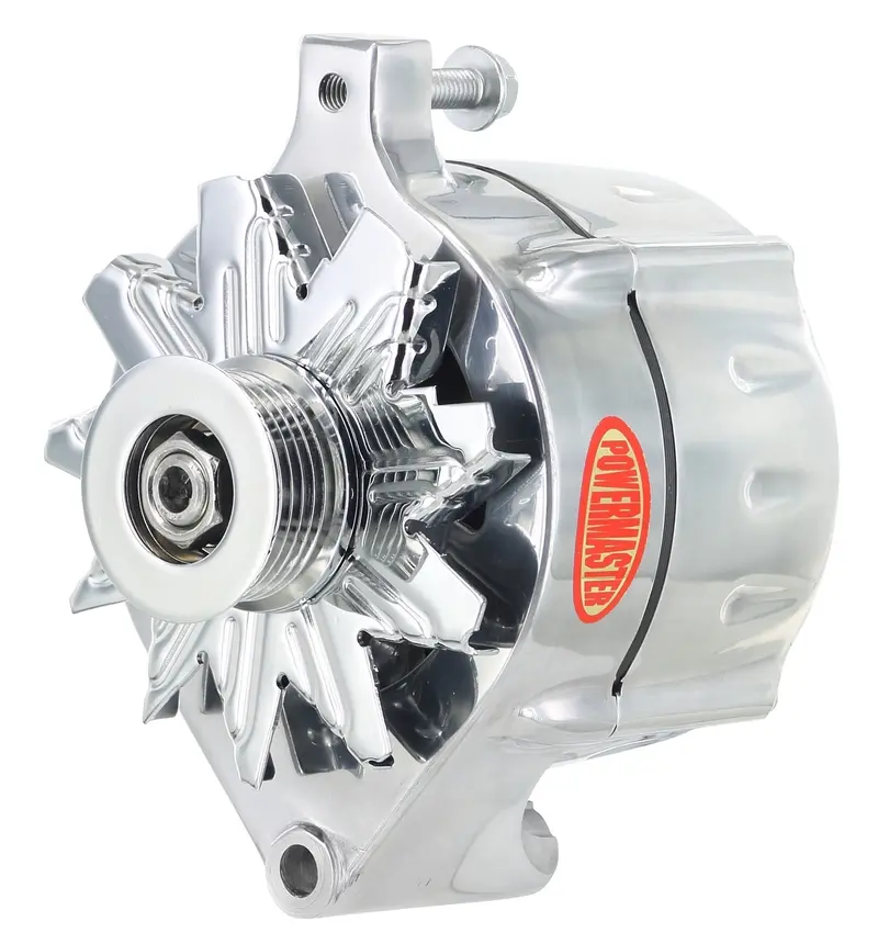 Powermaster 8-67140 High-Output 150-Amp Alternator For Ford Vehicles – Polished Finish, 6-Groove Pulley, 1-Wire Hookup 1