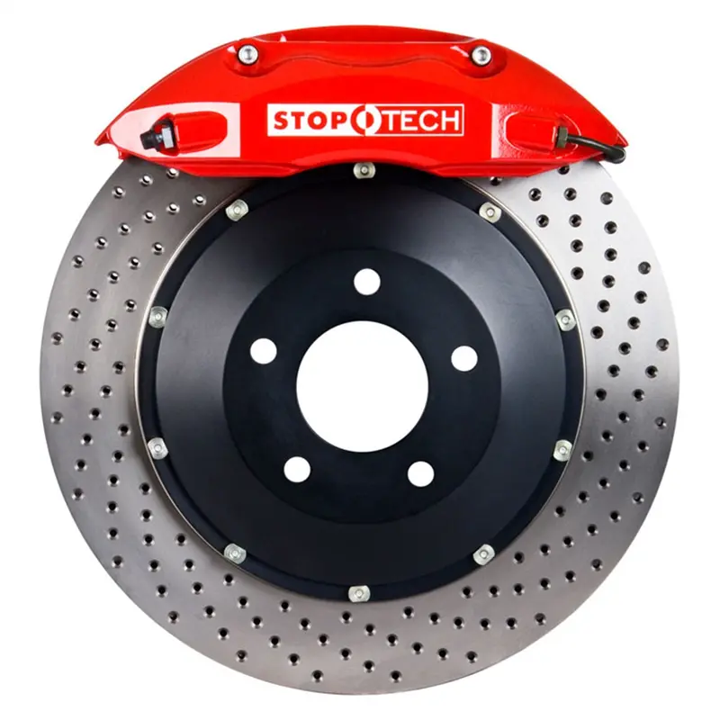 Stoptech 83.945.4600.72 Rear Big Brake Kit – Red Calipers With Slotted Two-Piece Rotors 1