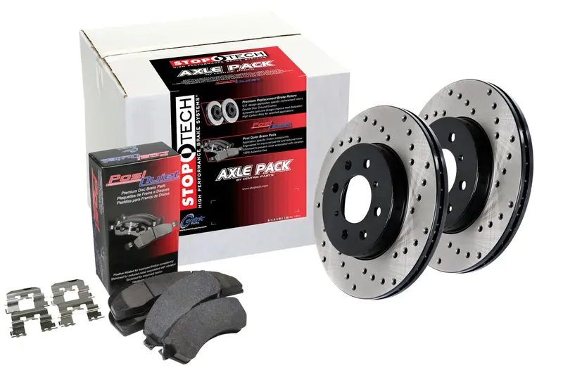 Stoptech 939.66006 Street Axle Pack – Drilled Front Brake Kit 1
