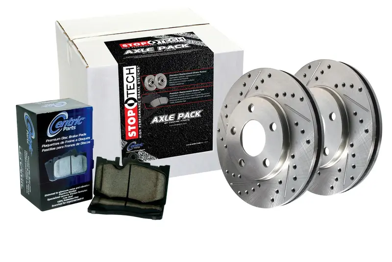 Stoptech 978.62024F Stoptech Sport Axle Pack; Slotted And Drilled; Front Brake Kit With Brake Lines 1