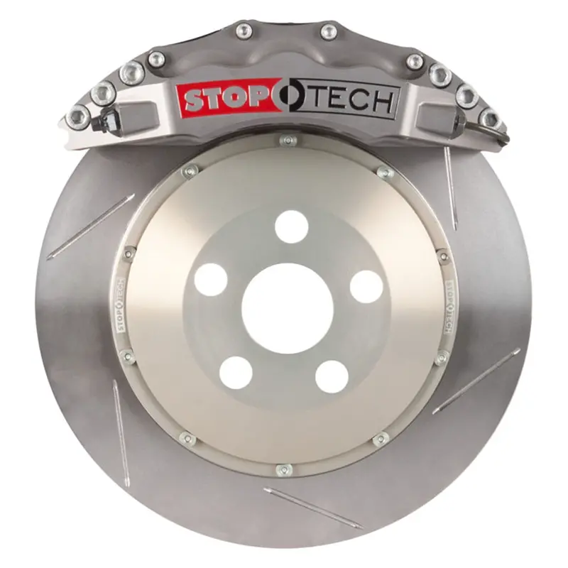 Stoptech Trophy Sport Big Brake Kit – Front, Silver Calipers, Two-Piece Slotted Rotors 1